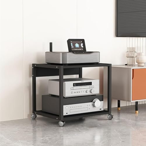 MegLob Stand De Console De Roulement, Support De Support AV Mobile Avec Roues, Tour Audio Avec Une Hauteur Réglable, Étagère De Télévision D'angle Professionnel,50 * 40 * 50cm