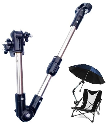 Umbrella Holder, Universal Foldable Umbrella Clamp, Rotatable Non-Slip Abs Holder for Strollers, Golf Carts & Bikes