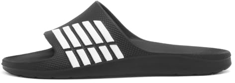 Shoe Zone - Adults Black & White Stripe EVA Slider