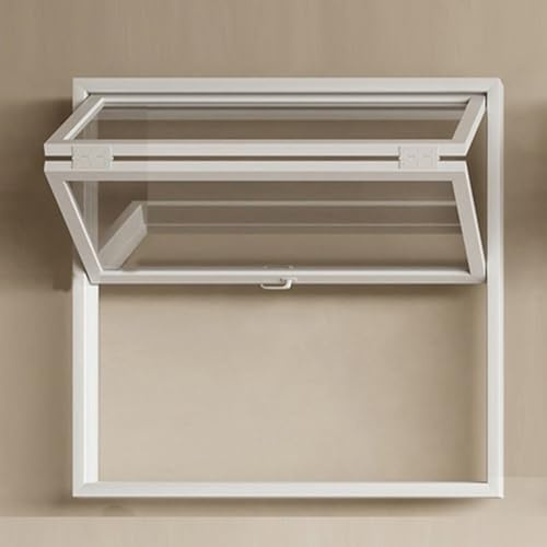 Ventana Plegable Interior de Doble Guillotina - Ventana de Concesión de Aluminio con Vidrio Reforzado. Ventana Corrediza Comercial Personalizable para Restaurante Café(White,WxH 40x24in/101.6x60.9cm)