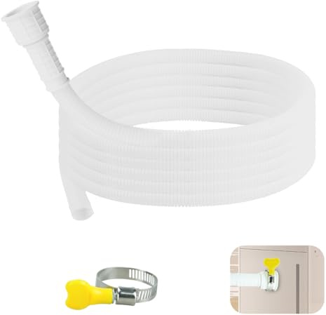 PKEAFC 13FT Portable Dehumidifier Drain Hose, Flexible Universal Drain Hose with Cuttable Rubber Adapter and Clamp, Universal AC and Dehumidifier Replacement Hose Kit