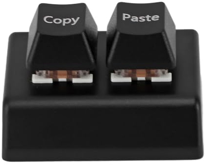 Asixxsix One Handed Keyboard, 2 Keys Copy Paste Programmable Keypad Red Switch Hot Swappable Shortcut Keyboard with USB C Wired for Office Gaming Video Editing