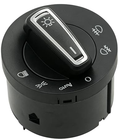 Seyaolex Interruptor automático de faros 5G0941431AF para Polo T-Cross Arona Ateca Ibiza Leon Toledo Interruptor de faros 5G0941431R