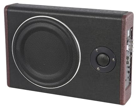 Velosh Subwoofer per auto sotto sedile, 200 W RMS, potenza nominale | Subwoofer attivo per auto con cavo di controllo REM, cavo audio, amplificazione dei bassi 0-12 dB e controllo del volume per SUV