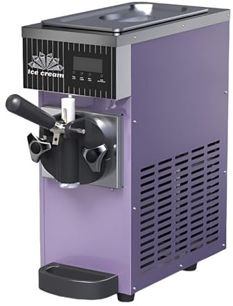 Macchina Gelata Soft Professionale Con Pulizia Automatica E Pre Raffreddamento, Produzione 4-5 L/H, Display Lcd per Bar Ristorante Gelateria E Food Truck(Purple)