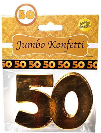 Jumbo Zahlen Konfetti 50 GOLD Geburtstag Dekoration Party Tischdeko bunt Riesig 10cm!