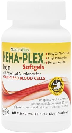 NaturesPlus Hema-Plex Iron - 60 Fast-Acting Softgels