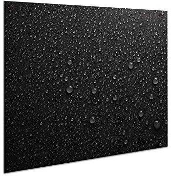 Glass splashback 60 cm x 52 cm | Toughened safety glass kitchen wall splash-back guard | 10794 black | by semUp