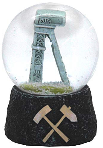 Schneekugel Souvenir - Ruhrpott Glückauf - Förderturm mit Kohlesockel - Reiseandenken mit detailreichem Motiv - 45 x 65mm Sightseeing-Fans & Sammler | 30068