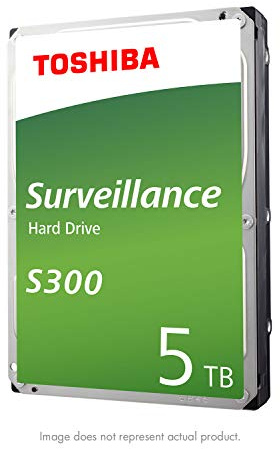 TOSHIBA S300 5TB Surveillance 3.5” Internal Hard Drive – CMR SATA 6 Gb/s 5400 RPM 128MB Cache - HDWT150UZSVAR