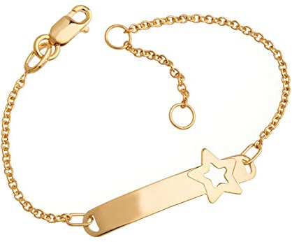 Kinder/Baby ID-Armand Star Taufarmband 375 Gold Länge von 12-16cm inklusive Gravur