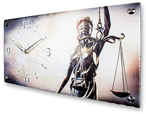 Kreative Feder Designer-WANDUHR Justita aus Stein mit Zeigern aus gebürstetem Aluminium - Designeruhr aus Beton mit flüsterleisem Uhrwerk (leises Funkuhrwerk)