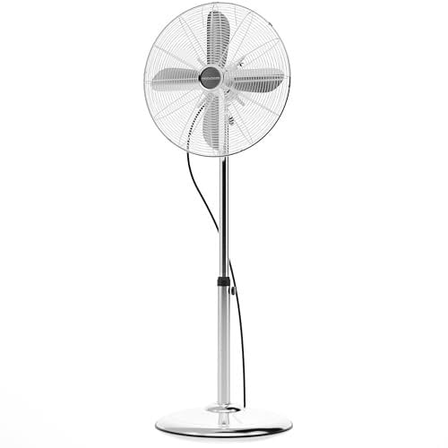 ProfiCare® Ventilator mit Schwenkfunktion | höhenverstellbar | Ventilator leise Ø 40cm | Standventilator 3 Stufen | Neigungswinkel verstellbar | Standventilator sehr leise | PC VL 3064 M S Chrom