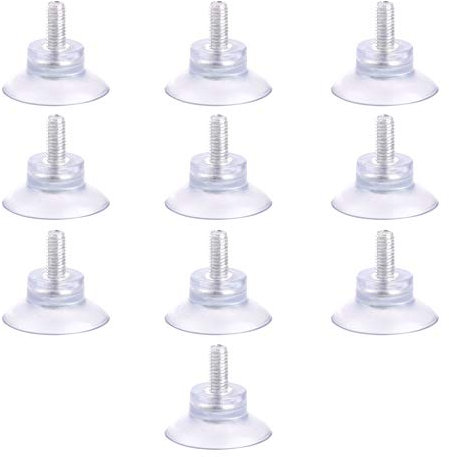 KINMAD 10 tornillos de ventosa de goma M6 x 13 mm con ventosas de 35 mm para mesas de cristal