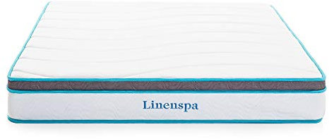 Linenspa Hybrid Matratze, 20 cm hoch, mittelfest H3, Öko-Tex, Federkernmatratze mit Visco & Komfortschaum, 100 x 200 cm
