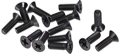 sourcing map M4 x 12mm Phillips Screw Fastener Black for Laptop PC TV Fan Switch 50pcs