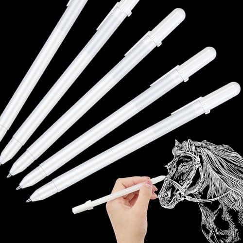 Vicloon Weiß Gelstift Set, 13 Stück 0.8mm Weißer Stiftn, Dunkle Papiere Highlight Zeichnung, Highlight Skizzieren Stifte, Gelschreiber für Zeichnung, Design, Tagebuch, Fotoalbum, DIY