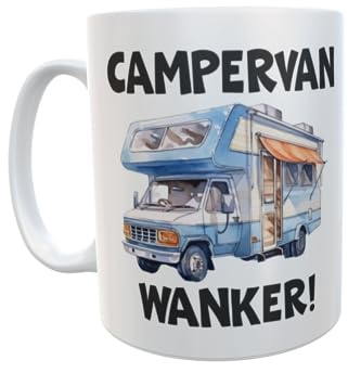 Decalarama Campervan Mug Gift – Campervan Wanker - Novelty Rude Funny Holiday Travel Vacation Cup
