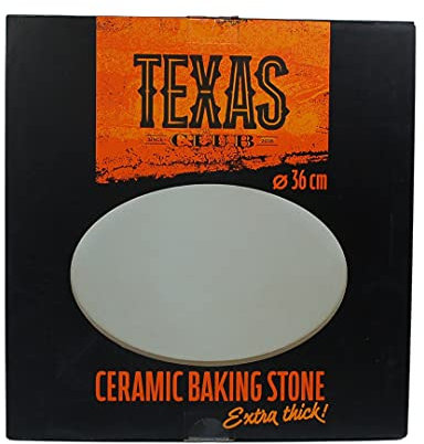 TEXAS CLUB Piedra Ø 36cm para hornear para horno y parrilla, piedra para pizza, piedra para hornear de cerámica
