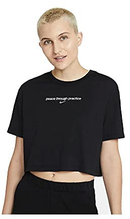 Nike DJ6235 W NK SS CROP YOGA 2 T-shirt women's black XL