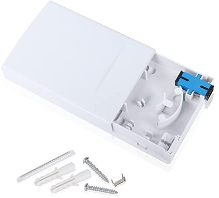 PNGKNYOCN Caja de conexiones de terminales de fibra óptica de 2 puertos, panel de fibra para FTTH, conectores ópticos SC/APC