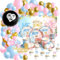 Sunbeauty Gender Reveal Party Dekoration Boy or Girl Baby Shower Deko Blauer Rosa Farbener Goldener Luftballons , Konfetti, Papierbesteck, Tortendeko Geschlecht Offenbaren Ballon