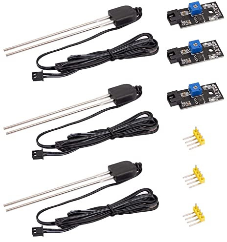 AZDelivery 3 Sensores de Humedad del Suelo con Sonda Anticorrosión para Plantas, Compatible con Arduino y Raspberry Pi, Ideal para Riego Automático