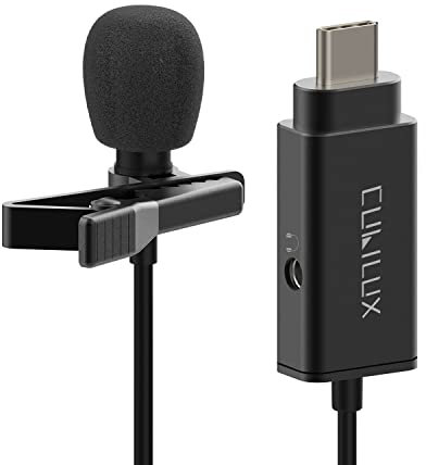 Cubilux USB C Lavalier Microphone with 3.5 mm Jack, Type C Clip On MIC Compatible with iPad Pro/Air 5 4/Mini 6, Pixel 6 Pro 5 4 XL, 1.5 m