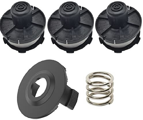 3 bobines de fil et 1 couvercle de bobine pour débroussailleuse Makita DUR141 DUR181RF DUR181Z DUR181 DUR180 avec 1 ressort, pièce n° 196146-9 195858-1