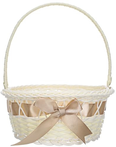 jojofuny Blumenmädchen Korb Blumenmädchen Korb Blumenkorb Blumenmädchen Körbe für Hochzeiten Hochzeiten Geflochtener Korb