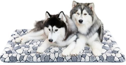 VANKEAN Stylish Dog Crate Pad Bed Mat Reversible (Cool & Warm), Soft Pet Sleeping Mat Dog Bed for Crate Suitable for Small to XX-Large Dogs and Cats, Machine Washable Crate Beds,Grey Stone Pattern