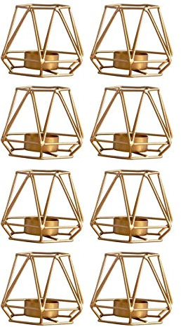 8 Stück Metall Geometrisches Design Teelicht Votivkerzenhalter Hohl Kerzenhalter