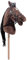 HKM Hobby Horse Stern – Steckenpferd braun/weiß, abnehmbare Trense & Lange Mähne, 40 cm Holzstiel – für Hobby Horsing Dressur & Parcours