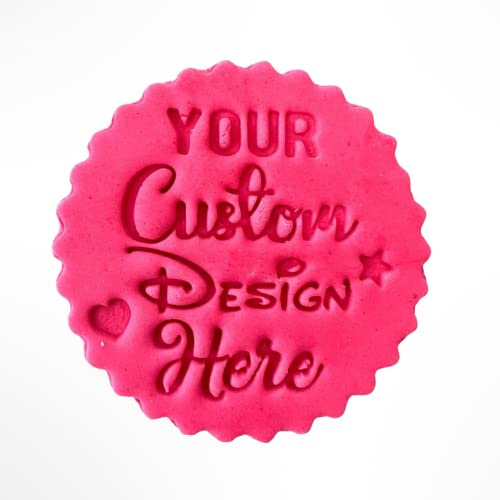 Custom Personalised Fondant Stamp Debosser Cupcake Icing Cookie Decoration Cake (12cm)