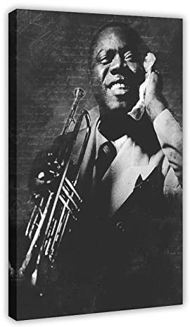 MJKO Louis Armstrong Leinwand-Poster, Schlafzimmer, Dekoration, Sport, Landschaft, Büro, Raumdekoration, Geschenkrahmen, 60 x 90 cm