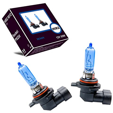 LIGHTWORLD24 2 x HIR2 9012 Halogen Birne 12V 55W Xenon Weiß Abblendlicht Fernlicht Nebelscheinwerfer Tagfahrlicht Auto Lampe Ersatz Sockel Px22d