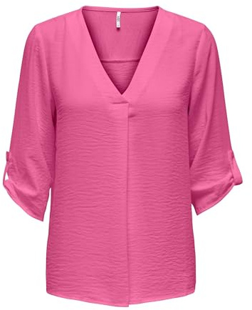 JdY Women's Divya 3/4 Top WVN Noos Blouse, Ibis Rose, 6