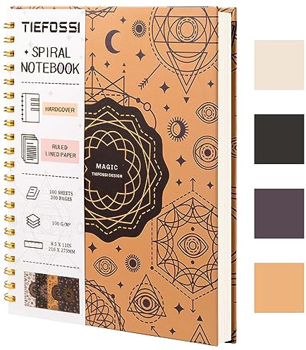 TIEFOSSI Spiral-Notizbuch, Tagebuch, großes College-Notizbuch mit Spiralbindung, 216 x 297 mm, drahtgebundenes Büro-Tagebuch, A4-Letter-Notizbuch für Arbeitsstudium, 100 g/m² dickes Papier