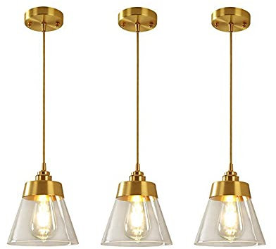 Lampada a sospensione a imbuto americano post-moderno lampadario in rame artistico plafoniera in vetro a testa singola regolabile droplight per sala da pranzo camera da letto lampada da comodino Made