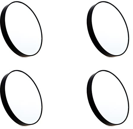 liovitor Lot de 4 miroirs grossissants x10 avec deux ventouses - Outils de maquillage - Grand miroir rond - Grossissement dix fois