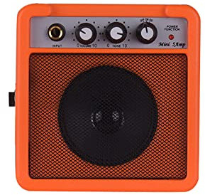HUIOP 5W Mini Guitar Amplifier Amp Speaker with 3.5mm & 6.35mm Inputs 1/4 Inch Output Supports Volume Tone Adjustment Overdrive,mini guitar amp