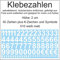 Aufkleber Sticker Klebezahlen Klebezahl Zahlen Zahl Nummern aus Folie 50 Zahlen weiß matt Höhe 2 cm selbstklebend wetterfest Nummerierung Preisauszeichnung Beschriftung Modellbau verzieren
