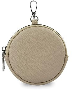 stylx Fashion You Want Damen Münzbörse aus echtes Leder, kleine Geldbörse mit Reißverschluss, Mini Portemonnaie Coin Pocket für Frauen Mädchen Kinder (beige)