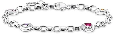 THOMAS SABO Armband mit symbolischen Mond, Auge, Herz und Sonne Silber geschwärzt 925 Sterlingsilber, Geschwärzt