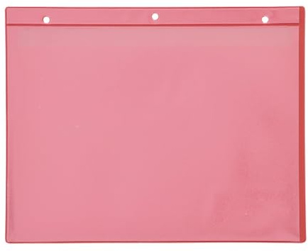 Magnettaschen A4 quer, rot,mit 2 Magnetstreifen, Öffnung: Schmalseite, 25 Stück
