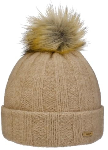 Barts Civana Alpaka Beanie Strickmütze Damenmütze Umschlagmütze Wintermütze (One Size - beige)