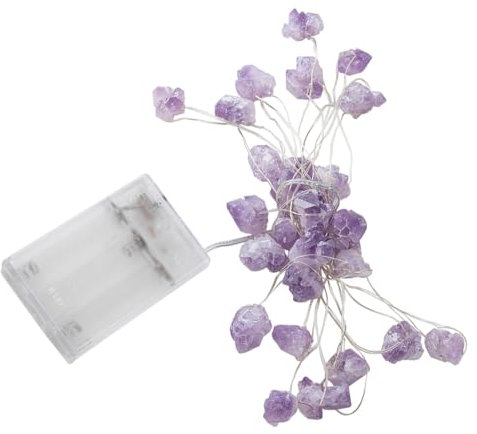 HOMSFOU 1Stk Amethyst Lichterketten Innenausstattung für Damen Astetische Raumdekoration kreative Lichter Party dekorative Lichter USB Leuchter Batteriefach Anhänger schmücken Naturstein