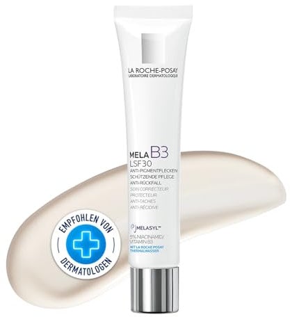 La Roche Posay Tagescreme gegen Pigmentflecken mit LSF 30, Für jede Haut, Mit patentiertem Melasyl und Niacinamid (Vitamin B3), Bekämpft und beugt vor, Mela B3 Creme, 30 ml