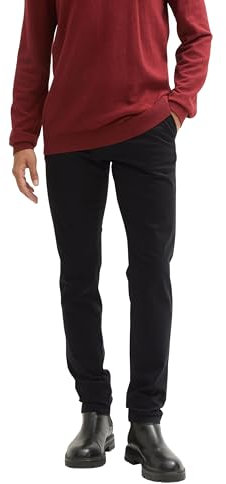 TOM TAILOR Herren 1043719 Slim Fit Chino Hose mit Gürtel, 29999-Black, 38W x 34L