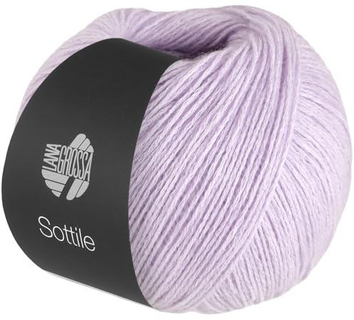 LANA GROSSA Sottile | Zarte Netzgarnstruktur aus Baumwolle, gefüllt mit feinen Merinofasern | Handstrickgarn aus 85% Baumwolle & 15% Schurwolle (Merino) | 50g Stricken & Häkeln | 250m Garn FB7